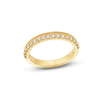 Diamond Milgrain Band In Yellow Gold 14K