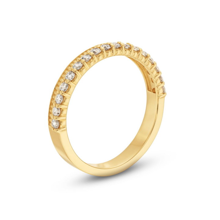 Diamond Milgrain Band In Yellow Gold 14K