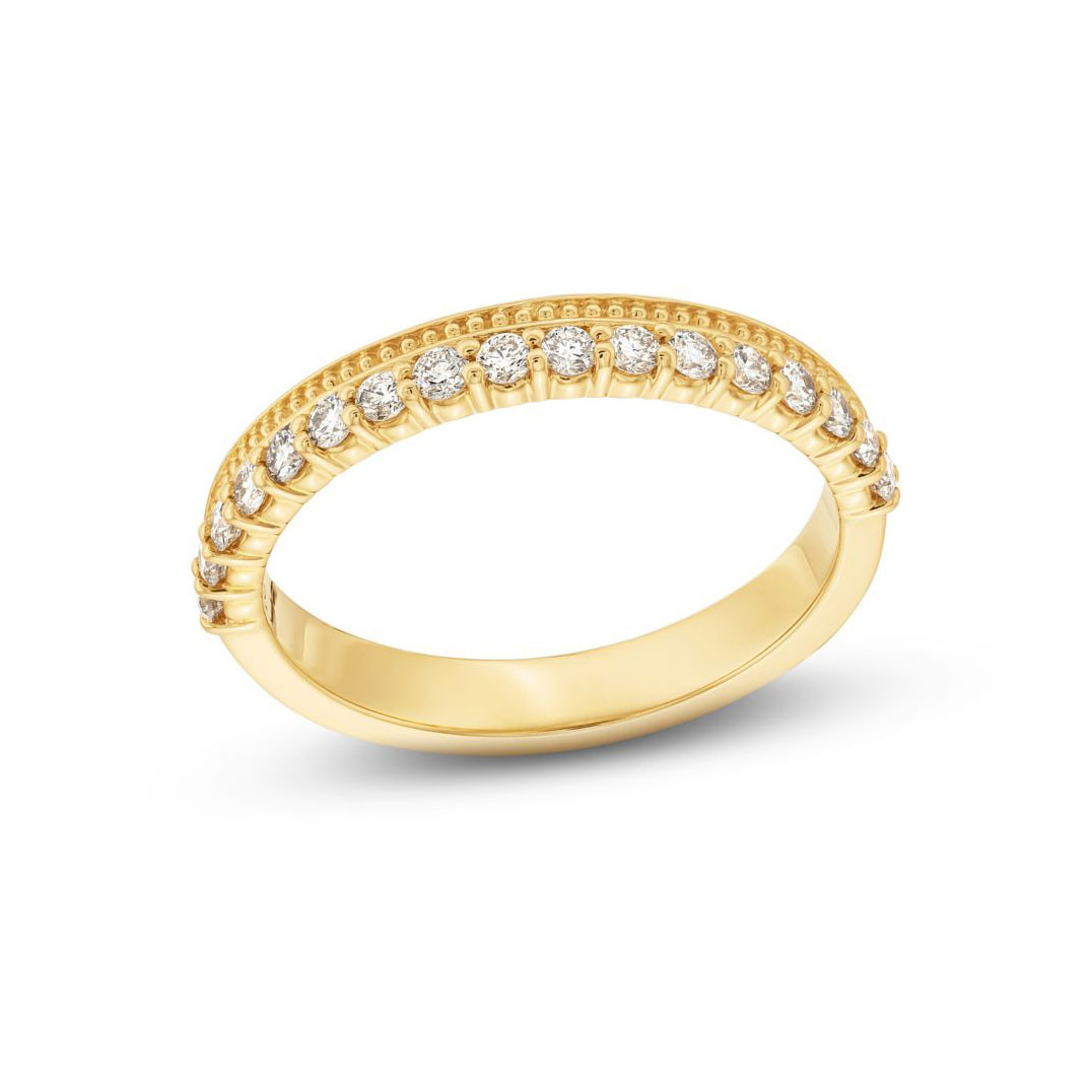 Diamond Milgrain Wedding Band
