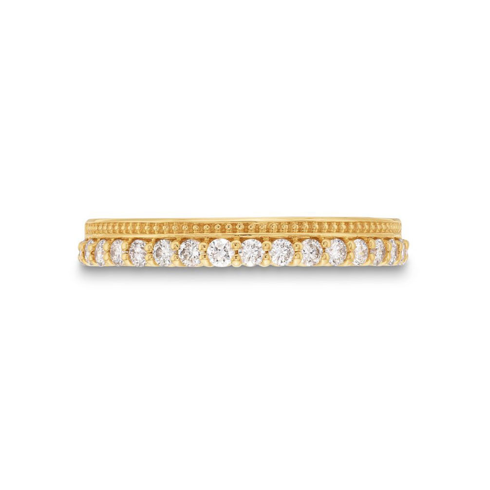 Diamond Milgrain Wedding Band