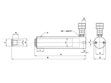 6" Williams 10T Treaded Hole Single Acting Cylinder - 6CT10T06