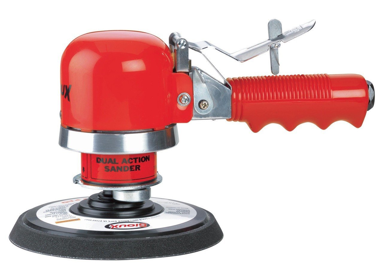 Snap on dual action shop sander