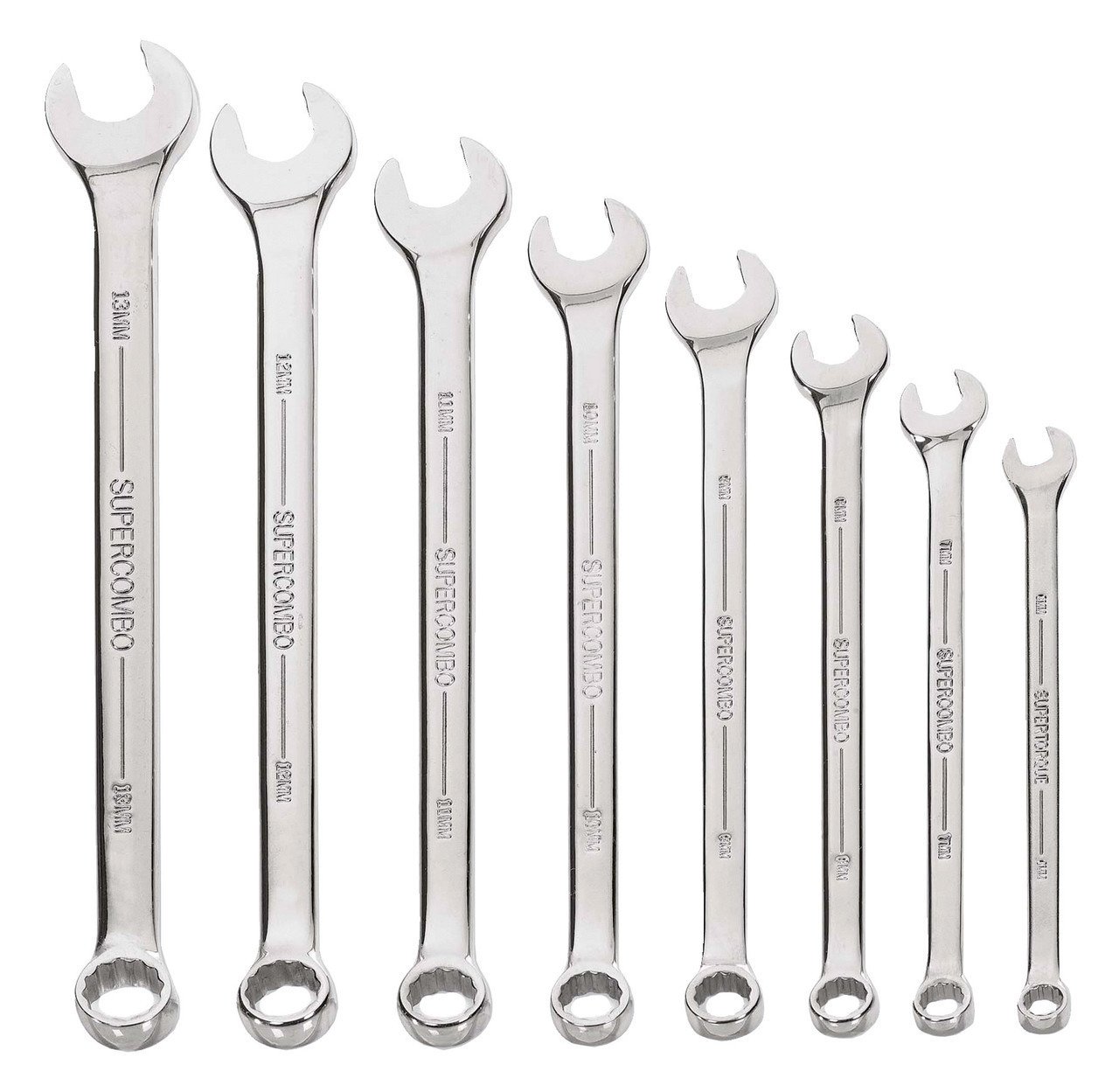6-13MM Williams Polished Chrome SUPERCOMBO Combination Wrench Set 8 Pcs Set in Pouch - JHWMWS-1B