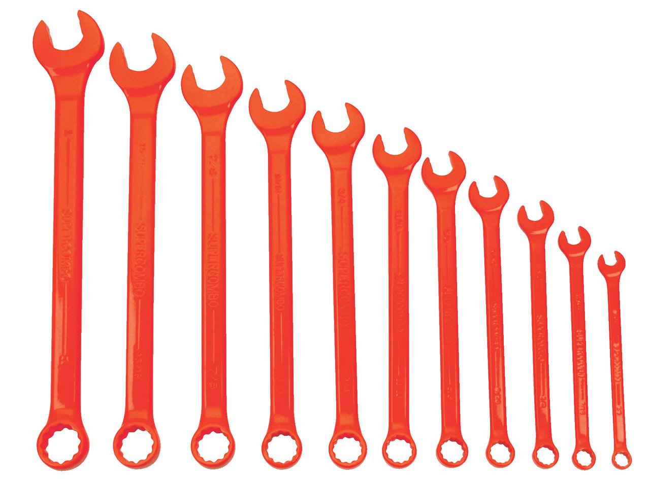 3/8"-1" Williams Red SUPERCOMBO Combination Wrench Set 11 Pcs in Pouch 12 PT - JHWWS1171RSC