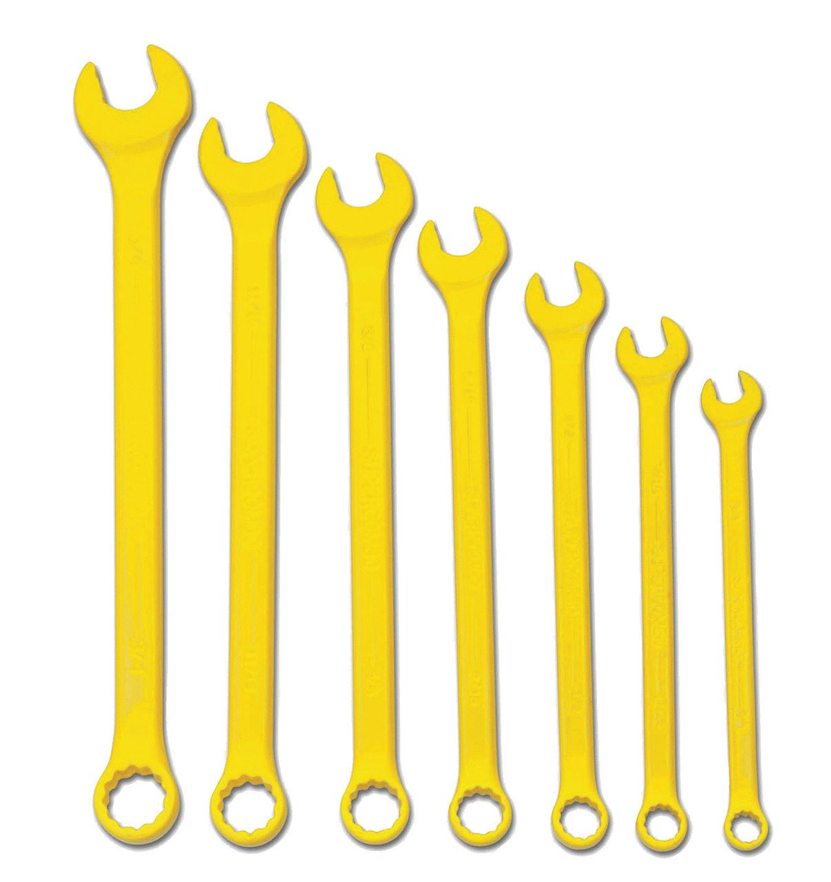 3/8"-3/4" Williams Yellow SUPERCOMBO Combination Wrench Set 7 Pcs in Pouch 12 PT - JHWWS1170YSC