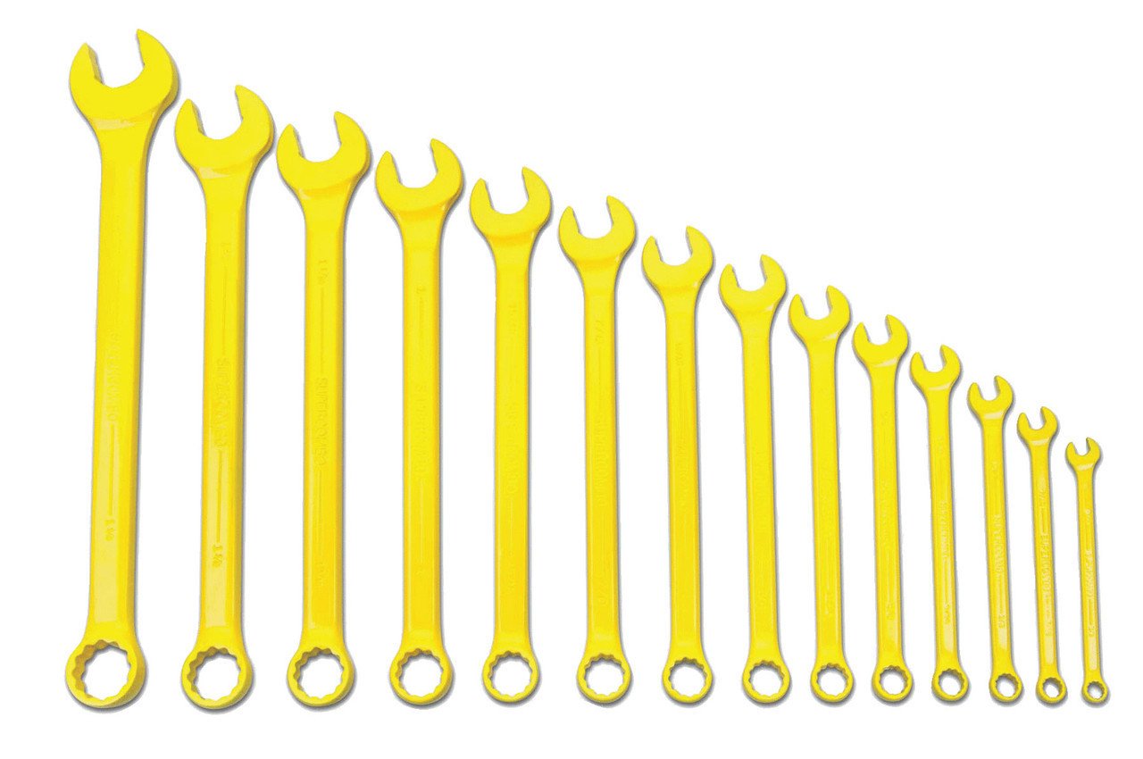 3/8"-11/4" Williams Yellow SUPERCOMBO Combination Wrench Set 14 Pcs in Pouch 12 PT - JHWWS1172YSC