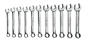 8-17MM Williams Polished Chrome Short Combination Wrench Set 10 Pcs in Pouch - MWS-MS-10