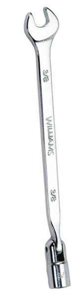 3/8" Williams Polished Chrome Flex Semi Deep Head Combination Wrench 12 PT - JHW11900