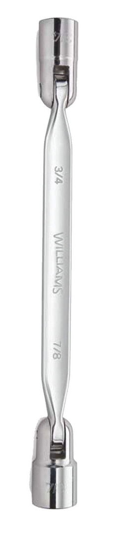 5/8x11/16" Williams Polished Chrome Double Flex Head Wrench 12 PT - JHW12605