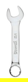 3/8" Williams Polished Chrome Stubby Combination Wrench 12 PT - JHW11312