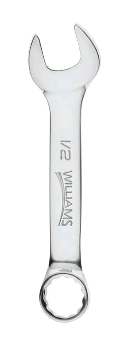 9/16" Williams Polished Chrome Stubby Combination Wrench 12 PT - JHW11318