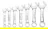 3/8"-3/4" Williams Polished Chrome Stubby Combination Wrench Set 7 Pcs in Pouch 12 PT - JHW11030
