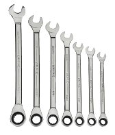 7/16" Williams Polished Chrome Standard Ratcheting Combination Wrench 12 PT - JHW1214RS