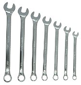 3/8"-3/4" Williams Polished Chrome Standard Ratcheting Combination Wrench Set 7 Pcs in Pouch - JHWWS1170RS