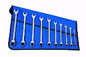 1/4"-3/4" Williams Polished Chrome Standard Ratcheting Combination Wrench Set 10 Pcs in Pouch - JHWWS1180RS