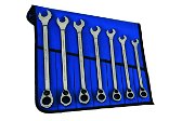 3/8"-3/4" Williams Polished Chrome Reversible Ratcheting Combination Wrench Set 7 Pcs in Pouch - JHWWS1170RCU