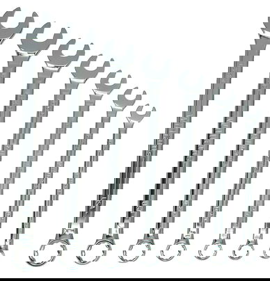10-19MM Williams Polished Chrome Reversible Ratcheting Combination Wrench Set 10 Pcs in Pouch - JHWMWS10RCU