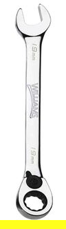 9MM Williams Polished Chrome Stubby Ratcheting Combination Wrench 12 PT- JHW1209MRSS