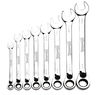 5/16"-3/4" Williams Polished Chrome Reversible Ratcheting Combination Wrench Set 8 Pcs in Plastic Tray - JHWWS-1168RC