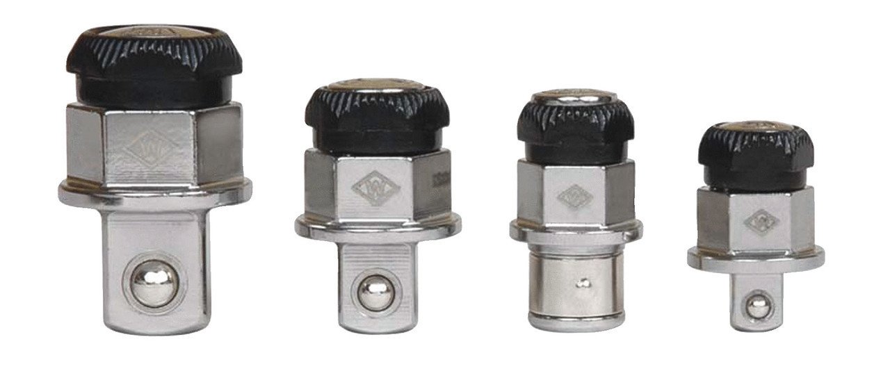 1/4"-1/2" Williams Polished Chrome Ratcheting Adapter Set 4 Pcs - JHWWS4RWA