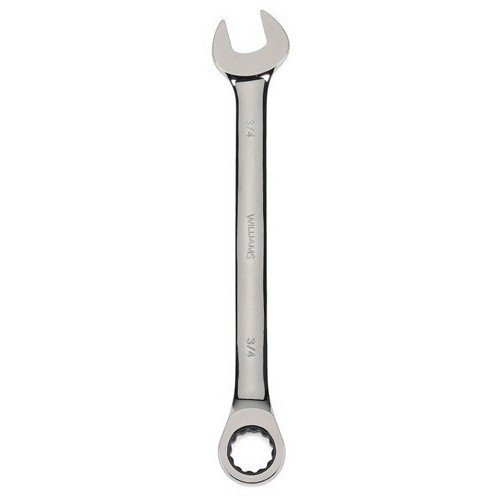 1/4" Williams Polished Chrome Combination Ratcheting Wrench 12 PT - JHW1208NRC