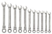 3/8"-1" Williams Polished Chrome  Combination Ratcheting Wrench Set 11 Pcs in Pouch - JHWWS-1121NRC