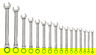 1/4"-1 1/4" Williams Polished Chrome  Combination Ratcheting Wrench Set 16 Pcs in Pouch - JHWWS-1122NRC
