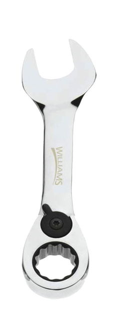 14MM Williams Polished Chrome Stubby Reversible Ratcheting Combination Wrench 12 PT - JHW1214MRCS