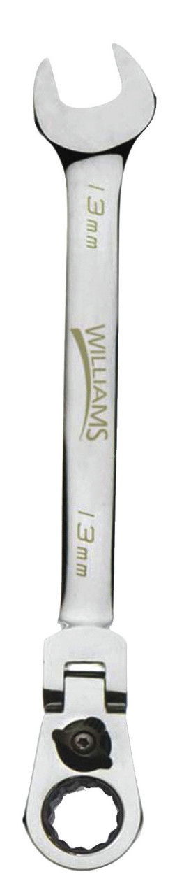 10MM Williams Polished Chrome Flex Head Reversible Ratcheting Combination Wrench 12 PT - JHW1210MRCF