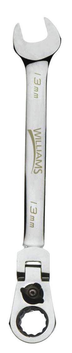 19MM Williams Polished Chrome Flex Head Reversible Ratcheting Combination Wrench 12 PT - JHW1219MRCF