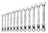 8-19MM Williams Polished Chrome Reversible Flex Head Ratcheting Combination Wrench Set 12 Pcs in Plastic Tray - JHWMWS-12RCF
