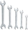 3/8x7/16"-13/16x7/8" Williams Satin Chrome Double Head Open End Wrench Set 5 Pcs in Pouch - JHWWS-1705A