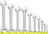 1/4x5/16"-1 1/8x1 3/16" Williams Satin Chrome Double Head Open End Wrench Set 10 Pcs in Pouch - JHWWS-1710A