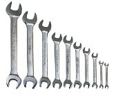 6x7"-27x30" Williams Satin Chrome Double Head Open End Wrench Set 10 Pcs in Pouch - JHWMWS-31