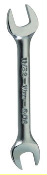 3/16x7/32" Williams Satin Chrome Short Double Head Open End Wrench - JHWOES-0607