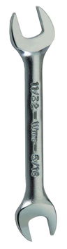 1/2x9/16" Williams Satin Chrome Short Double Head Open End Wrench - JHWOES-1618