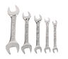 3/16x7/32"-1/2x9/16" Williams Satin Chrome Short Double Head Open End Wrench Set 5 Pcs in Pouch - JHWWS-1605