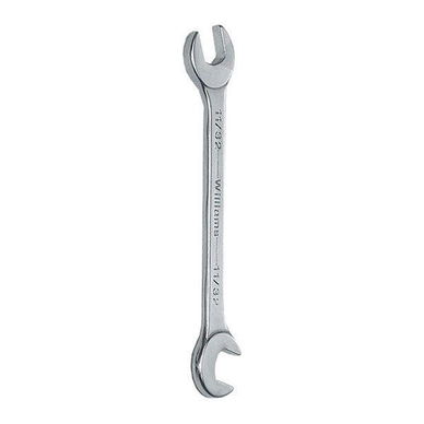 16MM Williams Satin Chrome Miniature 15 / 80 Degree Double Head Open End Wrench - JHW1116MM