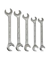 3/8"-5/8" Williams Satin Chrome Double Open End Wrench Set 5 Pcs in Pouch - JHW3780