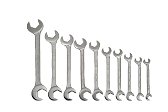 3/8"-1" Williams Satin Chrome Double Open End Wrench Set 10 Pcs in Pouch - JHW3782