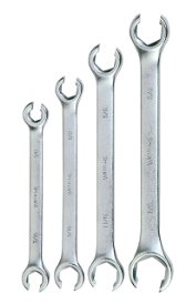 3/8x7/16"-3/4x7/8" Williams Satin Chrome Double Head Flare Nut Wrench Set 4 Pcs in Pouch 6 PT - JHW11690