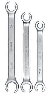 3/8x7/16"-5/8x11/16" Williams Satin Chrome Double Head Flare Nut Wrench Set 3 Pcs in Pouch 6 PT- JHW11691
