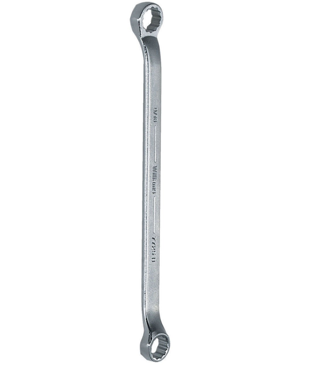5/8x11/16" Williams Satin Chrome Double Head 10 Degree Offset Box End Wrench 12 PT - JHW7727A