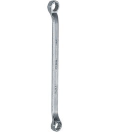 11/16x3/4" Williams Satin Chrome Double Head 10 Degree Offset Box End Wrench 12 PT - JHW7029B