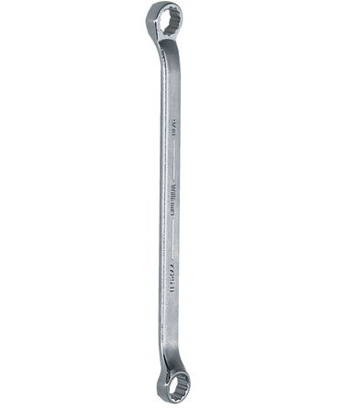15/16x1" Williams Satin Chrome Double Head 10 Degree Offset Box End Wrench 12 PT - JHW7033C