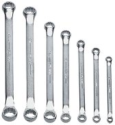 3/8x7/16"-15/16x1" Williams Satin Chrome Double Head 10 Degree Offset Box End Wrench Set 7 Pcs in Pouch - JHWWS-7707