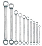 8x10-30x32MM Williams Satin Chrome Double Head 10 Degree Offset Box End Wrench Set 10 Pcs in Pouch - JHWMWS-BWM10