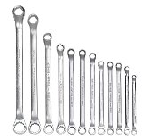 10x11-30x32MM Williams Satin Chrome Double Head 10 Degree Offset Box End Wrench Set 12 Pcs in Pouch - JHWMWS-BWM12