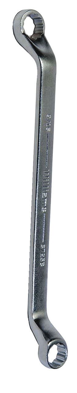 1/4x5/16" Williams Satin Chrome Double Head 60 Degree Offset Box End Wrench 12 PT - JHW8720