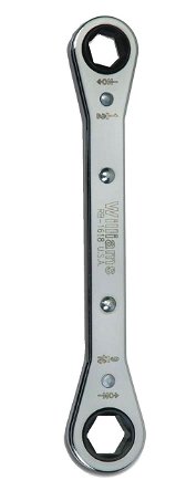 9/16x5/8" Williams Polished Chrome Double Head Ratcheting Box Wrench 12 PT - JHWRB-1820